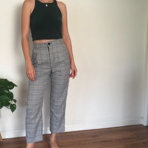 Urban Renewal Recycled Cotton Vintage Style Plaid Work Pants / Slacks